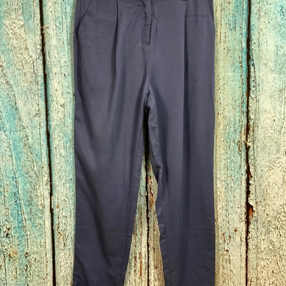 NAKED ZEBRA NWT Steel Blue Pleated Cuffed Slacks - Picture 9 of 14